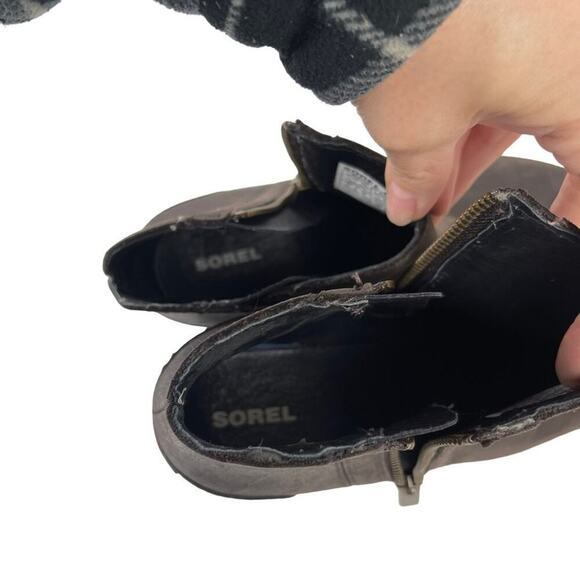 Sorel Blake Distressed Ankle Waterproof Leather Boots in Blackened Brown Size 7 - Picture 12 of 16